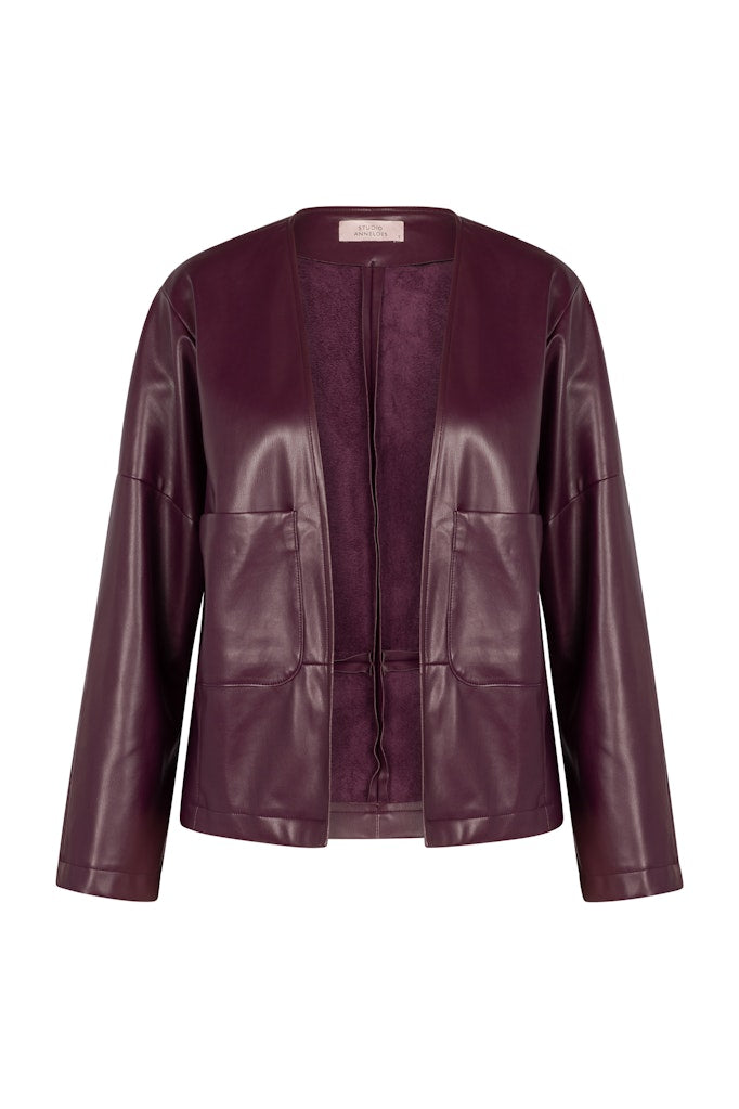 Vero Faux Leather Jacket - Bordeaux