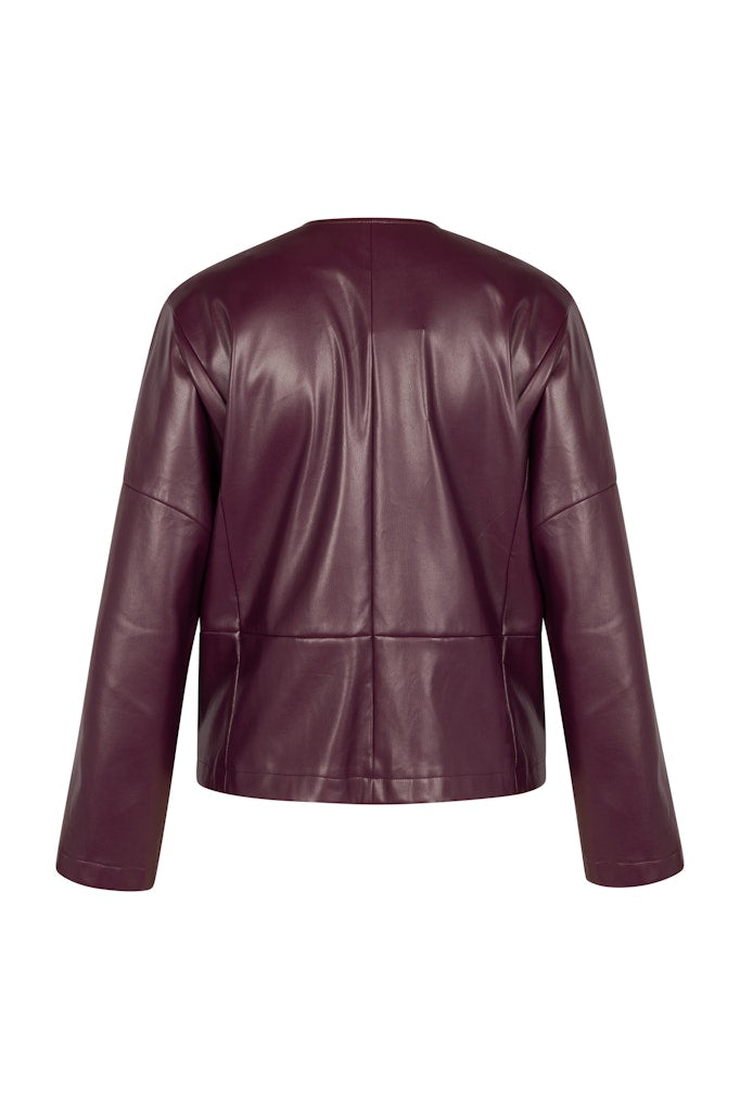 Vero Faux Leather Jacket - Bordeaux