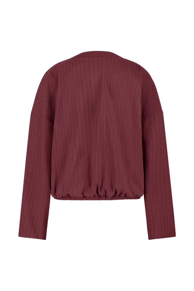 Storm Stripe Bomber Jacket - Bordeaux