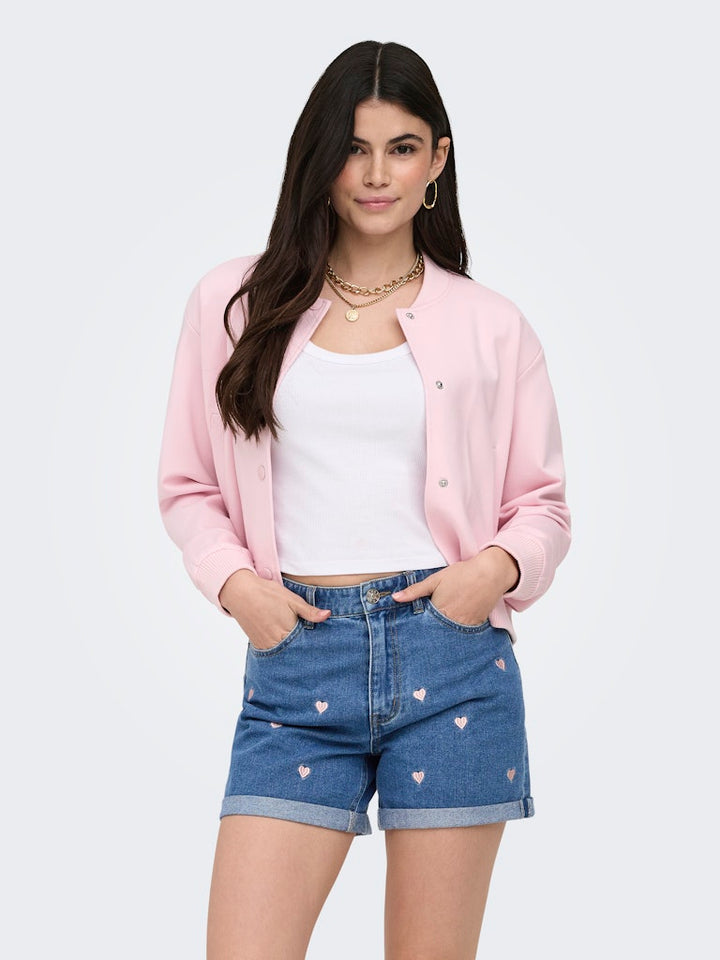 Onlpoptrash L/s Short Bomber Pnt - Fuchsia