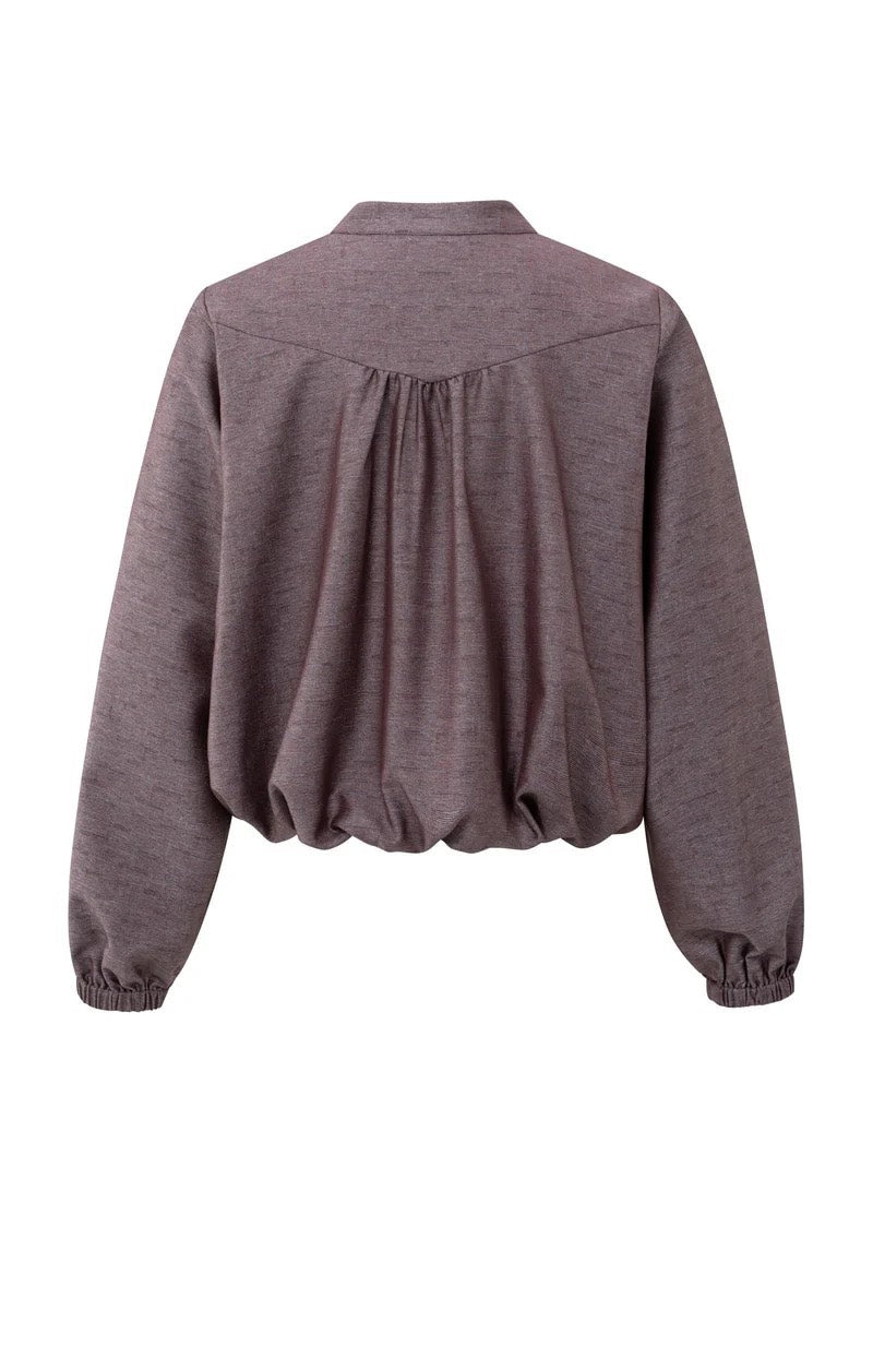 Balloon-shaped Blouse Jacket - Paars Dessin