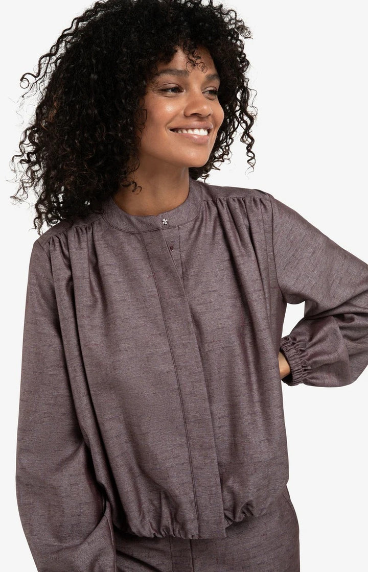 Balloon-shaped Blouse Jacket - Paars Dessin