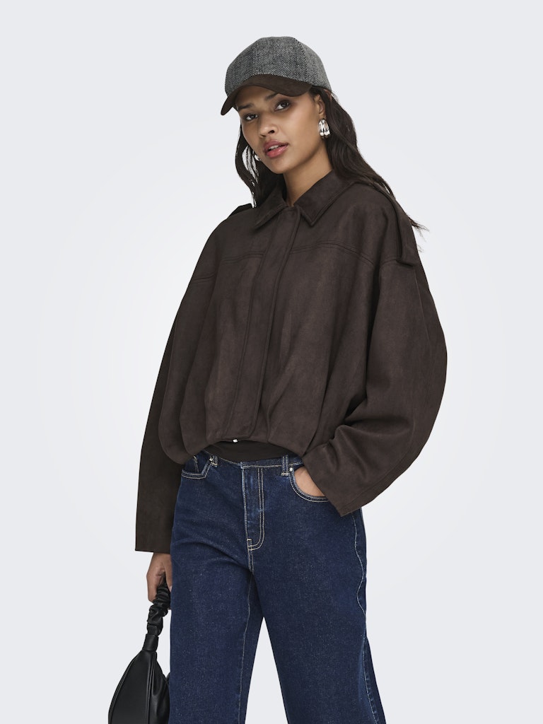 Jdynia Faux Suede Bat Jacket Otw Yfm - Bruin