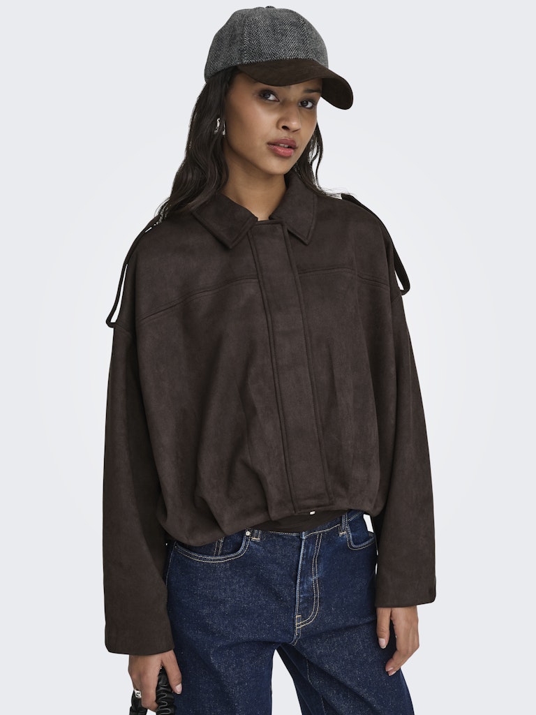 Jdynia Faux Suede Bat Jacket Otw Yfm - Bruin