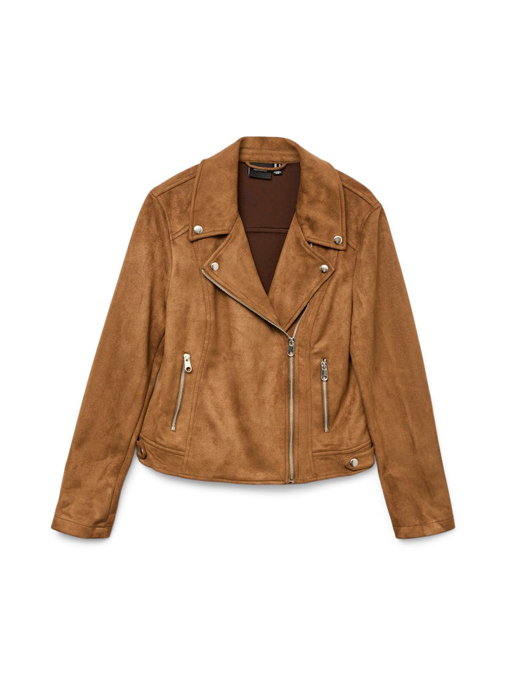 Vmjose Ss24 Short Faux Suede Jacket - Cognac