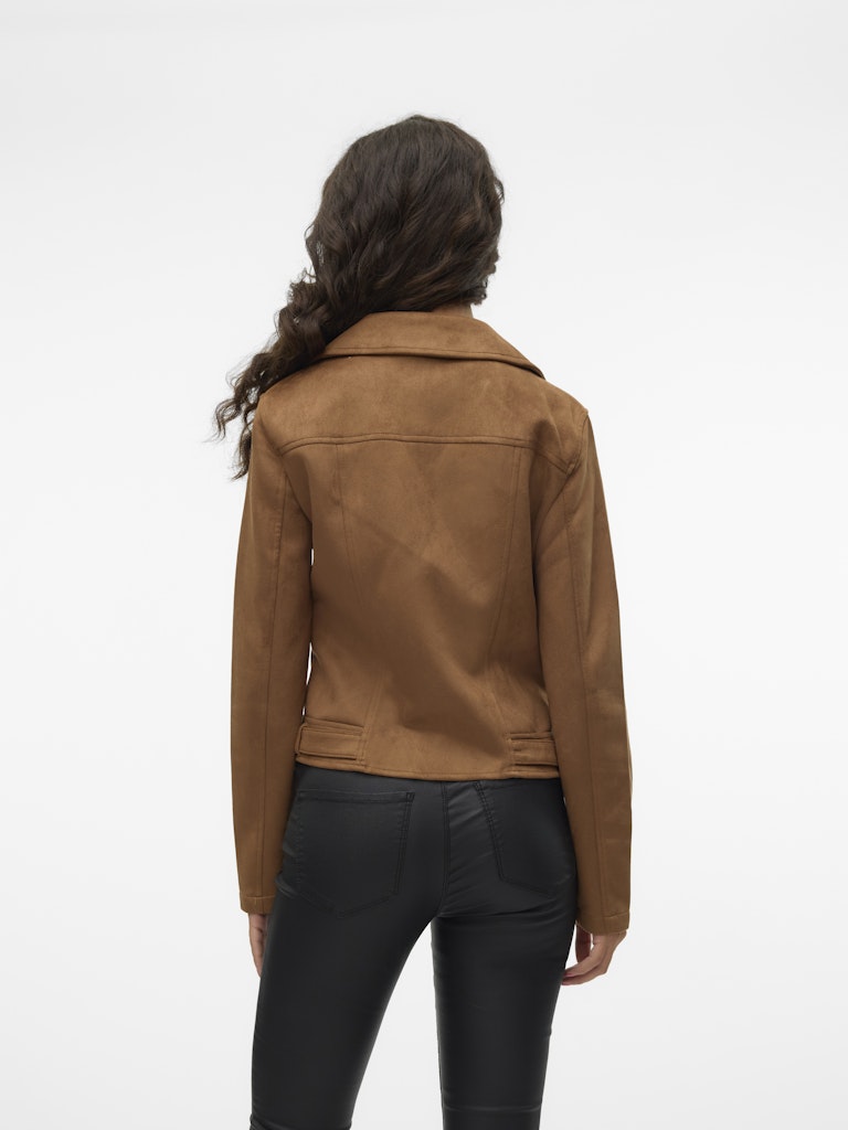 Vmjose Ss24 Short Faux Suede Jacket - Cognac
