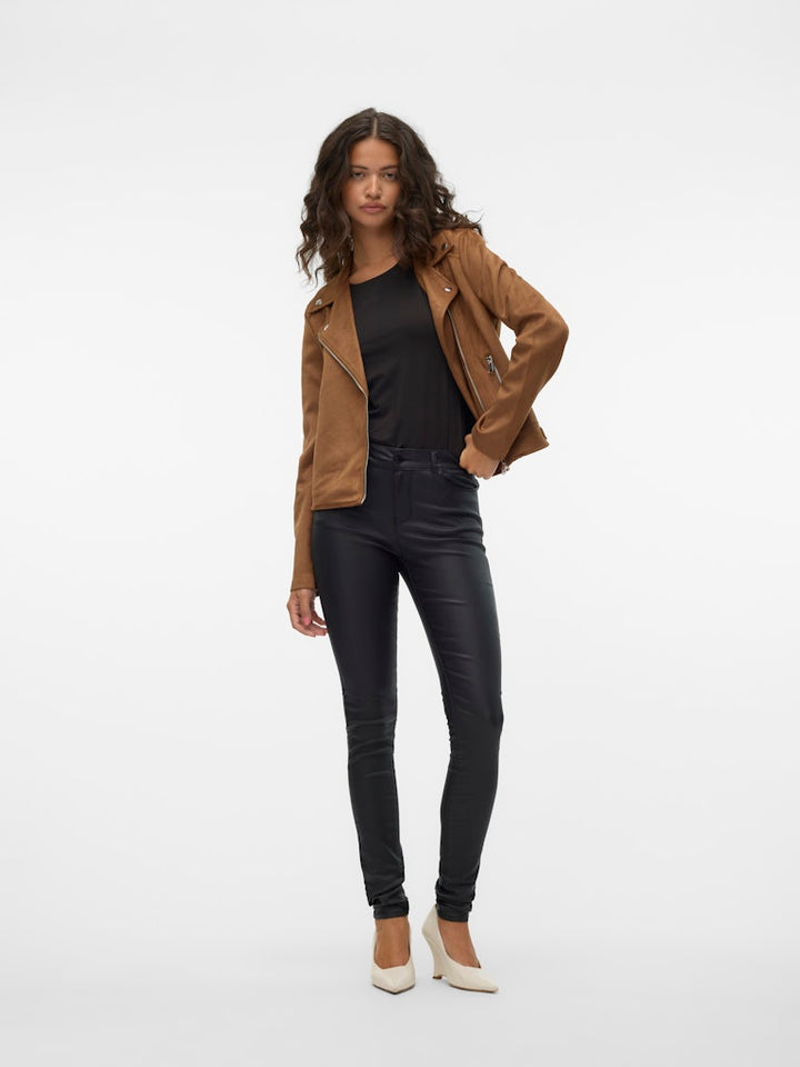 Vmjose Ss24 Short Faux Suede Jacket - Cognac