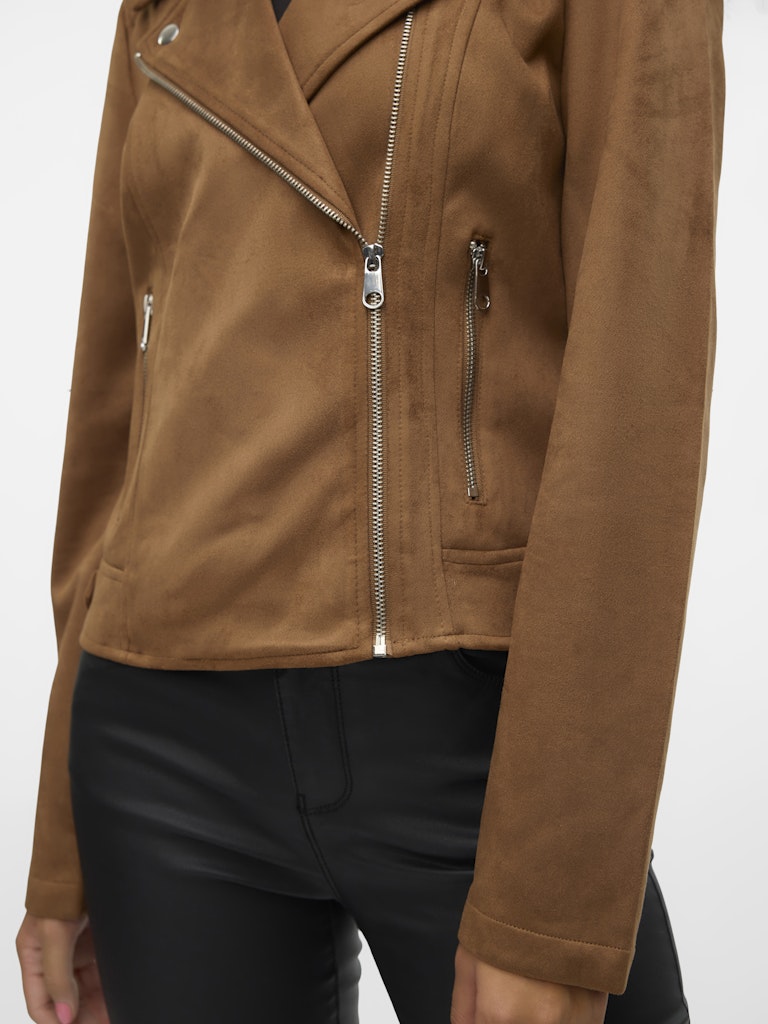 Vmjose Ss24 Short Faux Suede Jacket - Cognac