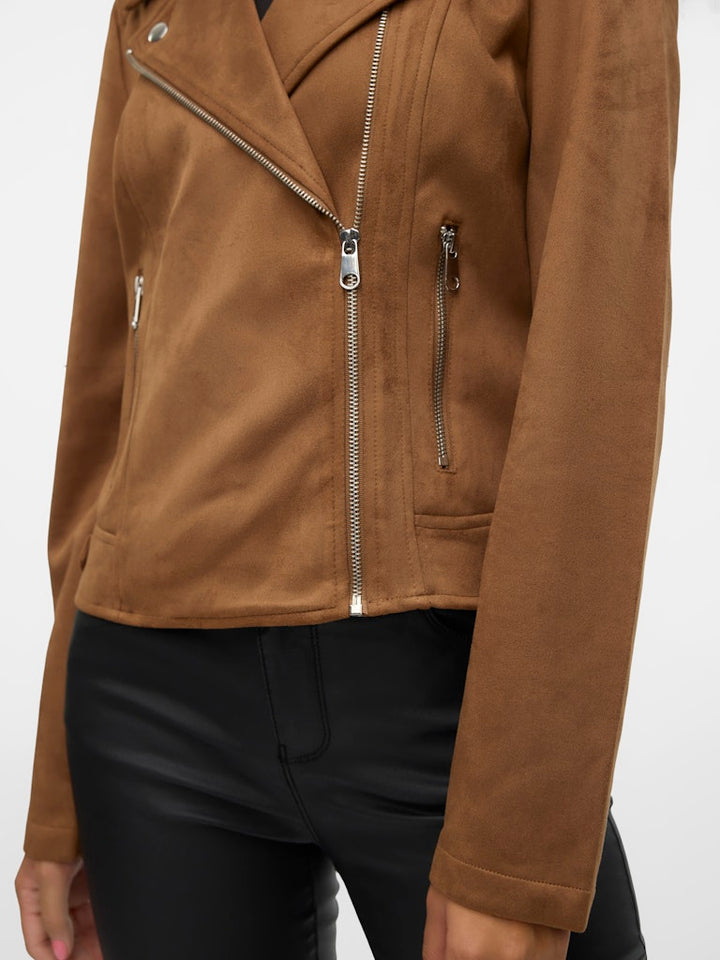 Vmjose Ss24 Short Faux Suede Jacket - Cognac