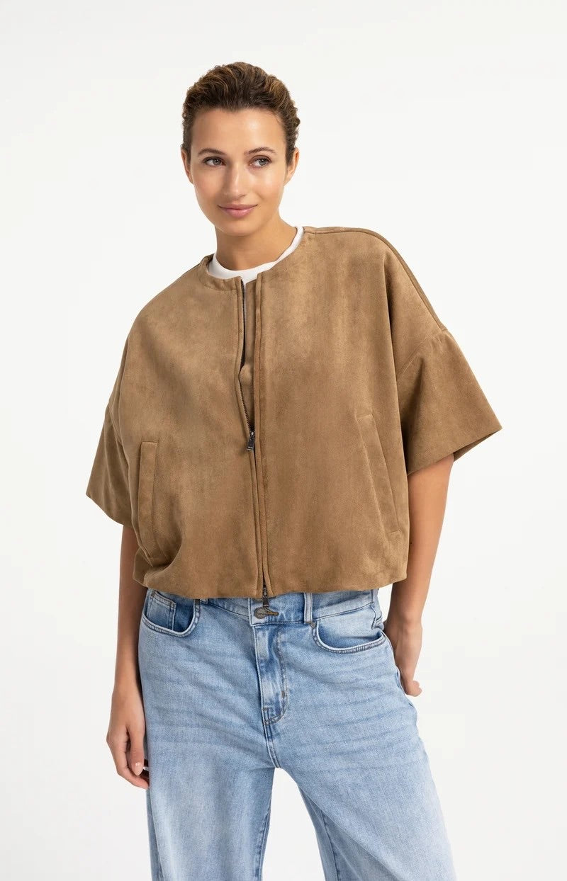 Oversized Su?de Jasje Met Kort - Camel
