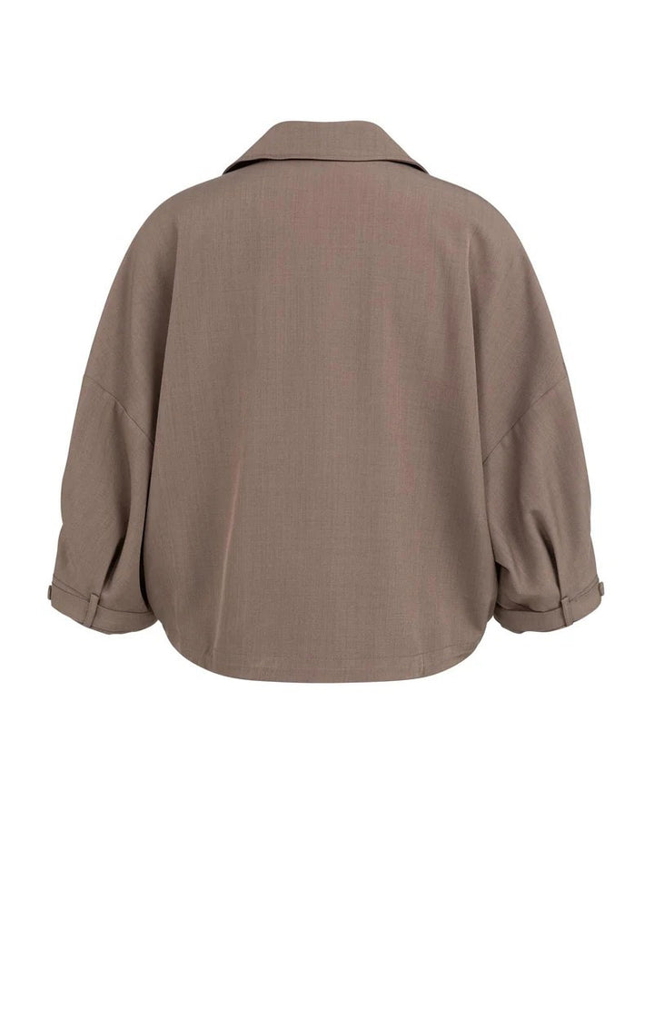 Blousejack Met Klepzakken - Taupe