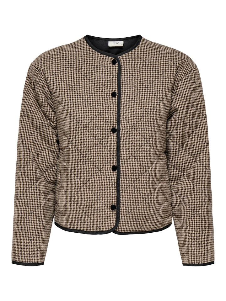 Jdyemery L/s Quilted Shacket Wvn - Bruin Dessin