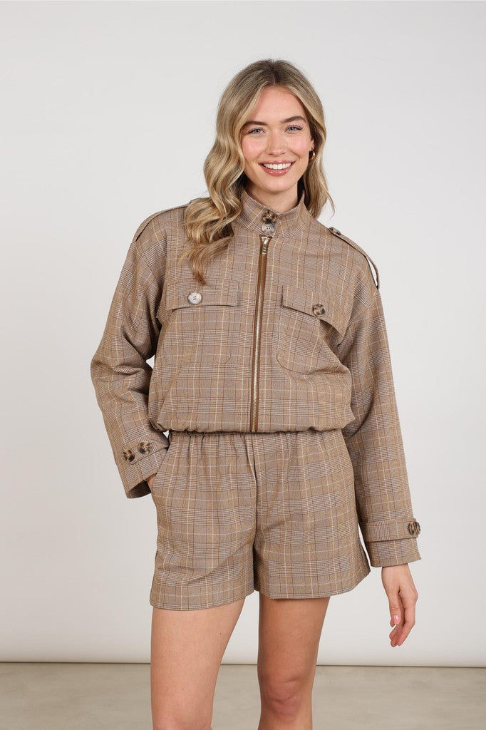 Hope Jacket Check - Bruin Dessin