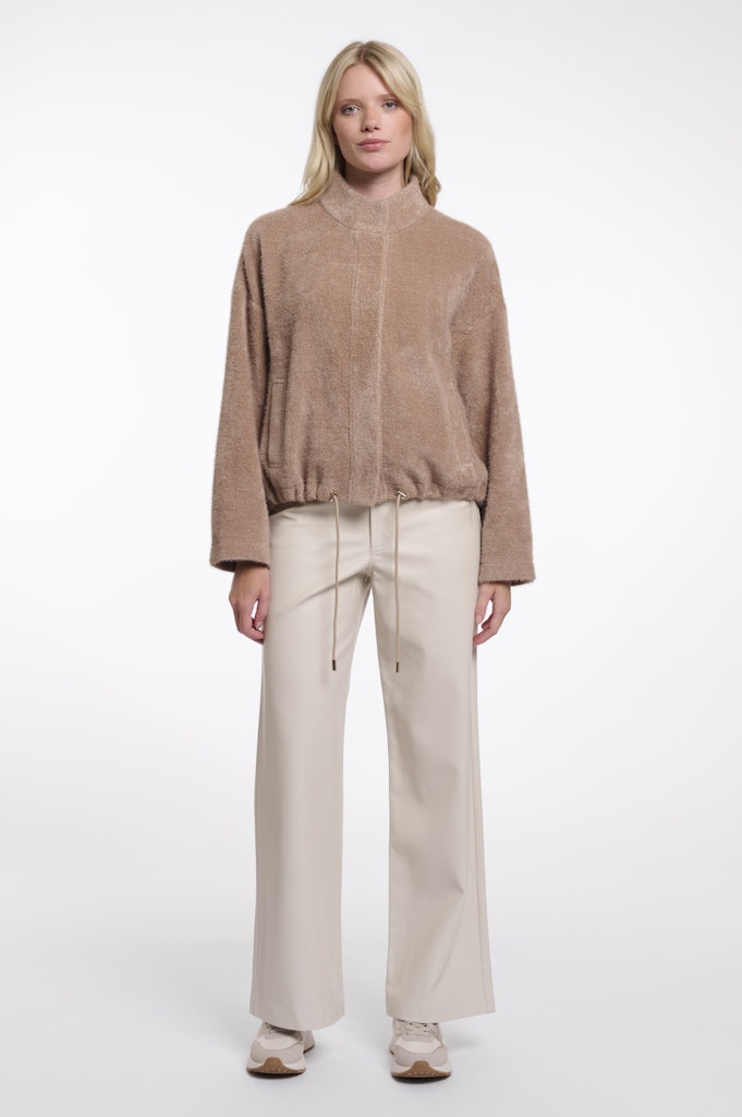 Boxy Jacket With Closure - Bruin Dessin