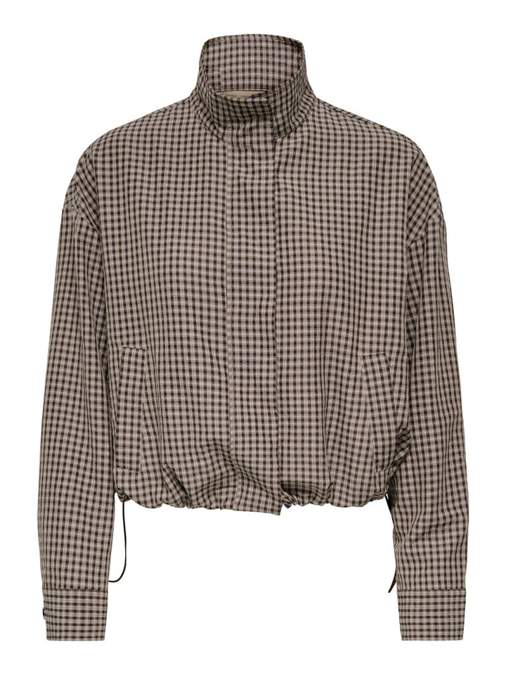 Jdyumi L/s Check Jacket Wvn Exp - Bruin Dessin