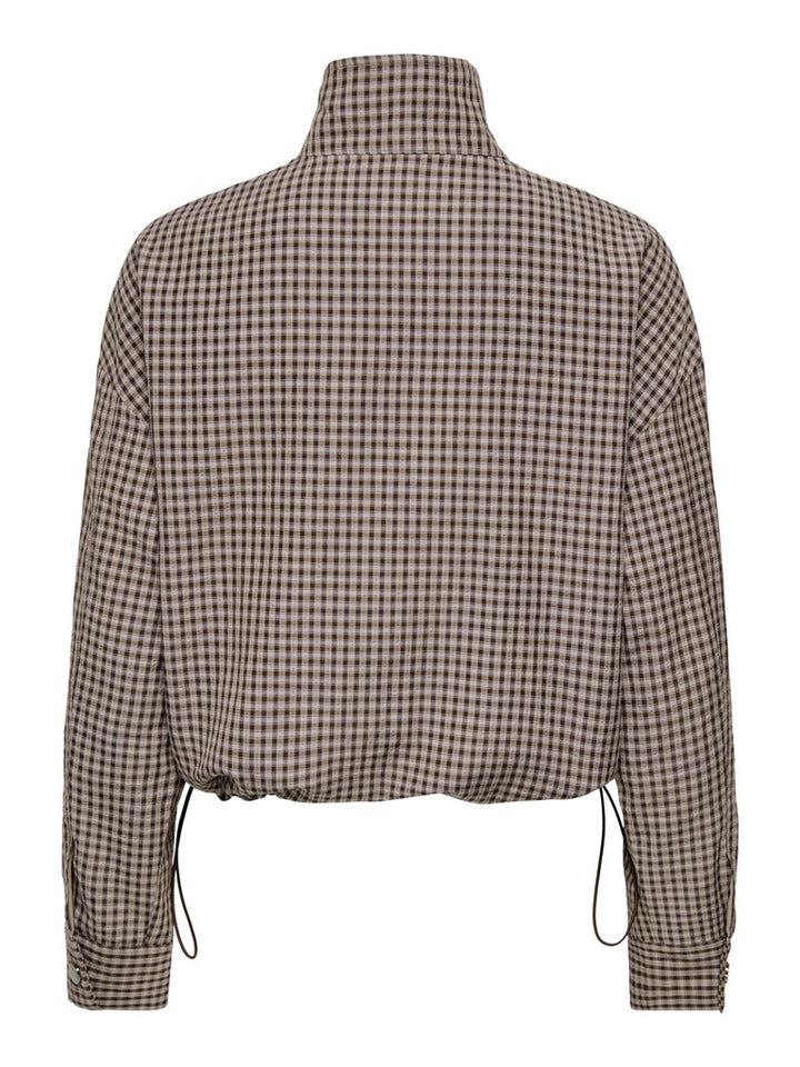 Jdyumi L/s Check Jacket Wvn Exp - Bruin Dessin