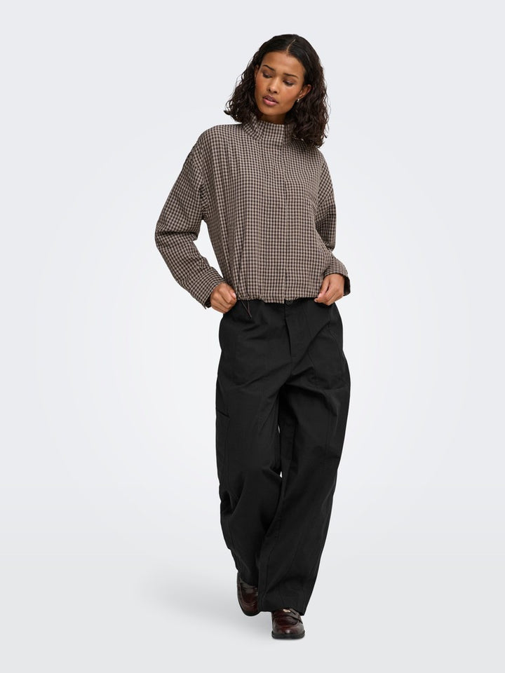 Jdyumi L/s Check Jacket Wvn Exp - Bruin Dessin