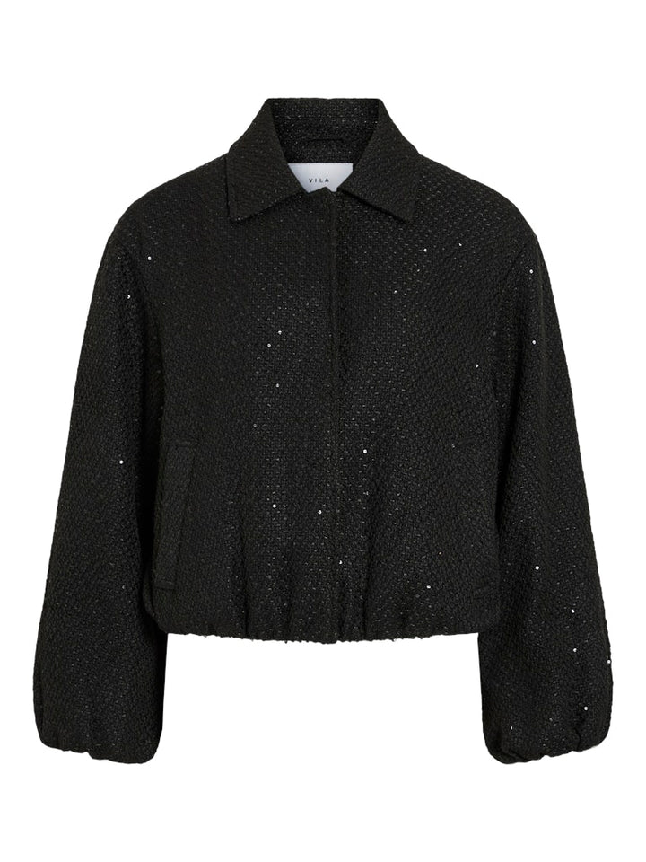 Vicapsy L/s Glitter Jacket - Zwart