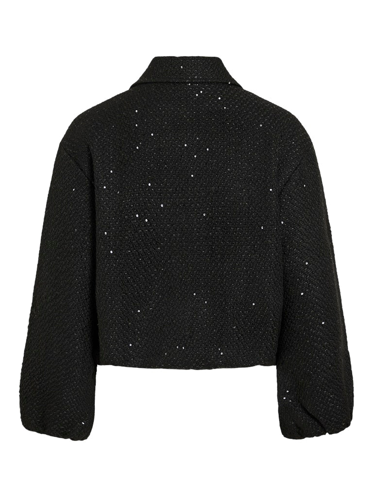 Vicapsy L/s Glitter Jacket - Zwart