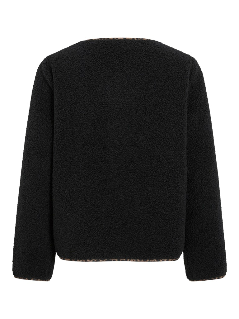 Viada Printed Piping Teddy Jacket - Zwart