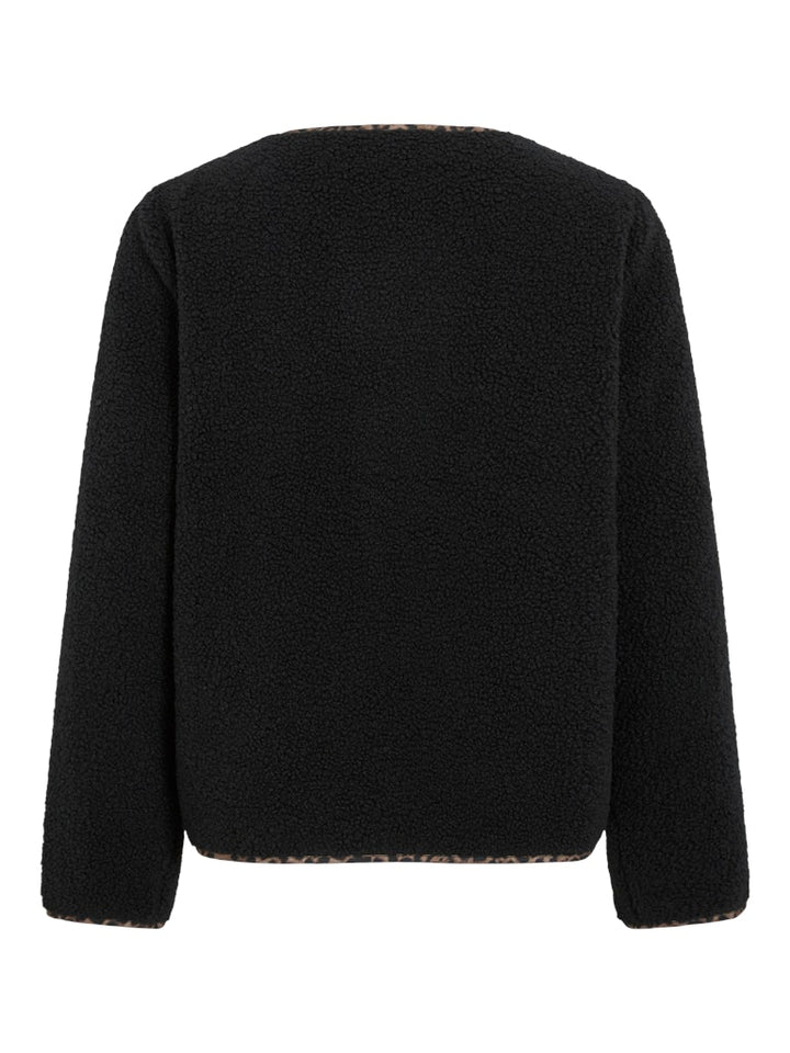 Viada Printed Piping Teddy Jacket - Zwart