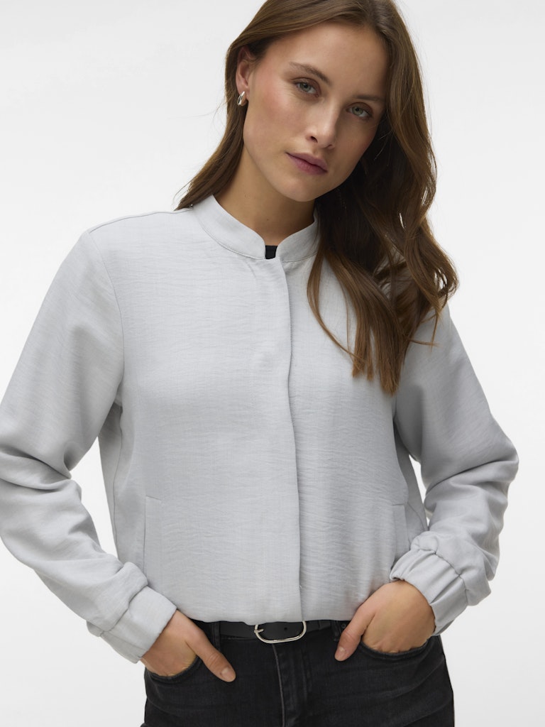 Vmjasmina Ls Bomber Jacket Exp - Lichtgrijs
