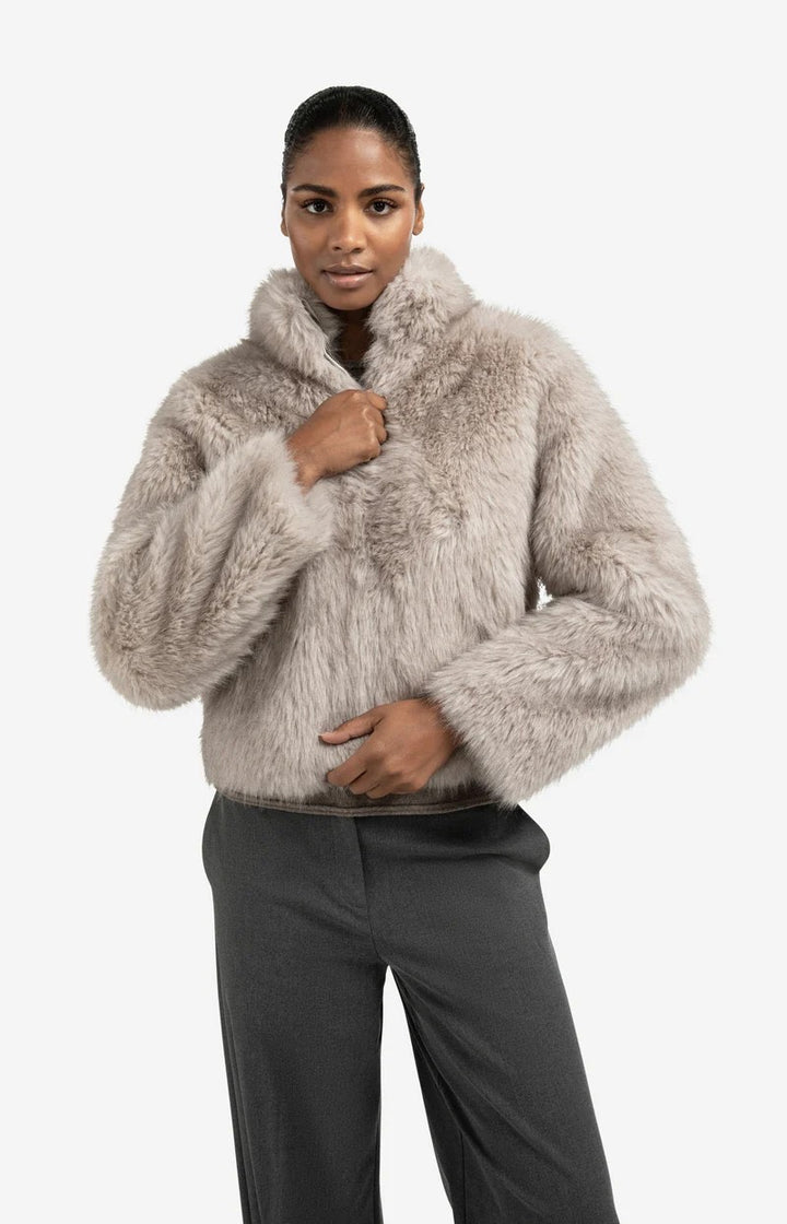 Faux Fur Jacket - Grijs Dessin