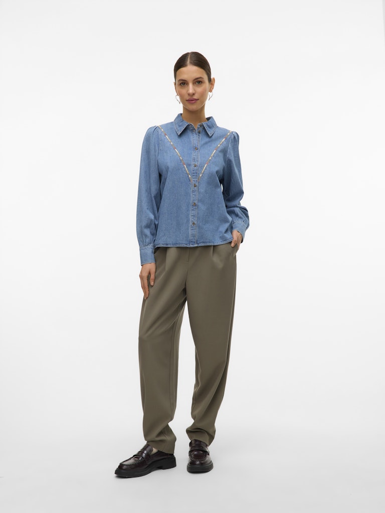 Vmtolla Ls Shirt Yo371 - Blue Denim