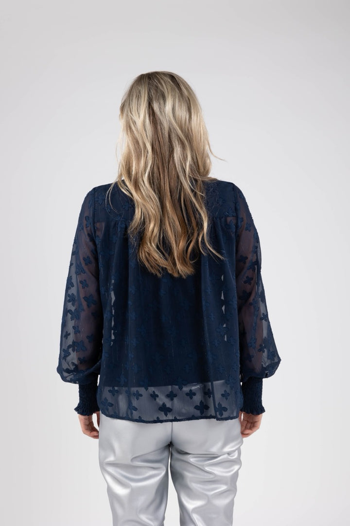 Marbella Blouse Flower - Lichtblauw