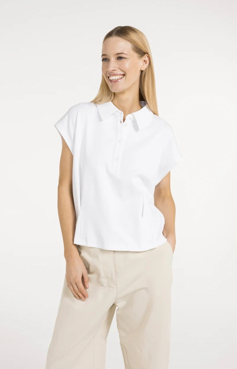 Jersey Blouse With Darts - Wit