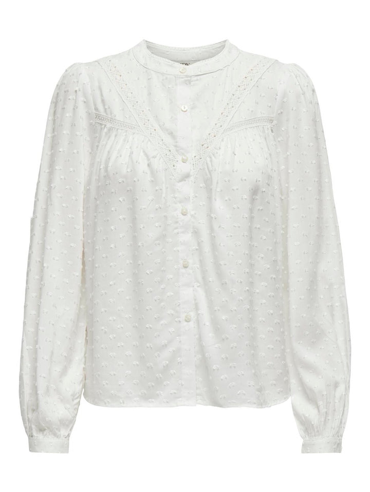 Jdyjade Life L/s Dobby Lace Shirt W - Off-white