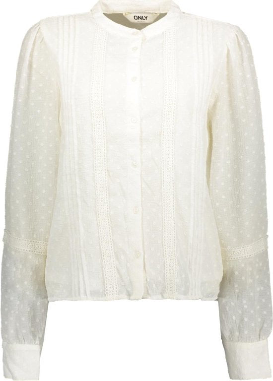 Onlpixie Ls Dobby Button Top Wvn - Off-white