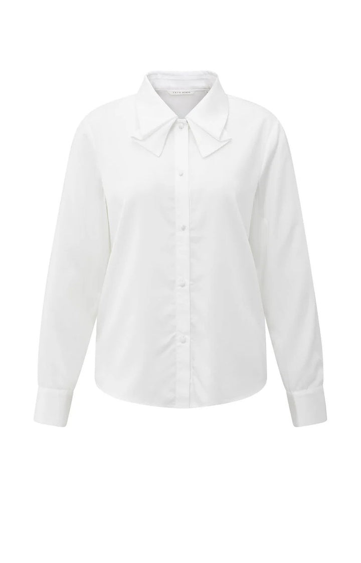Blouse With Bow Collar Detail - Off-white