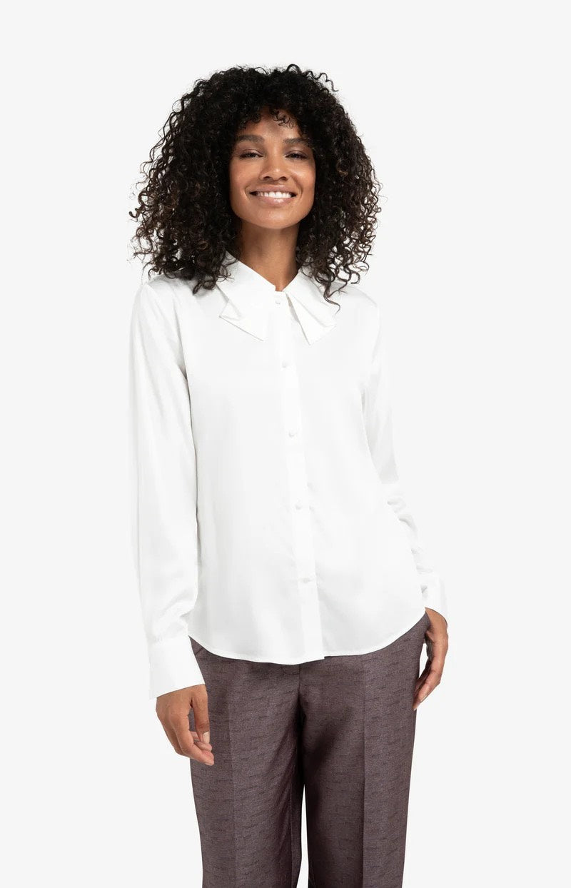 Blouse With Bow Collar Detail - Off-white