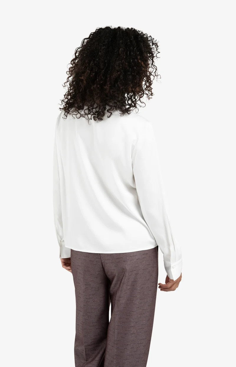 Blouse With Bow Collar Detail - Off-white