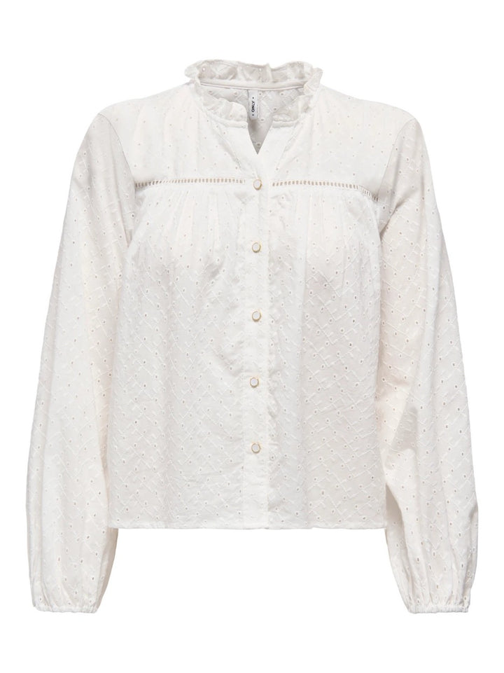 Onlnoelys L/s Embroided Shirt Wvn Cs - Off-white