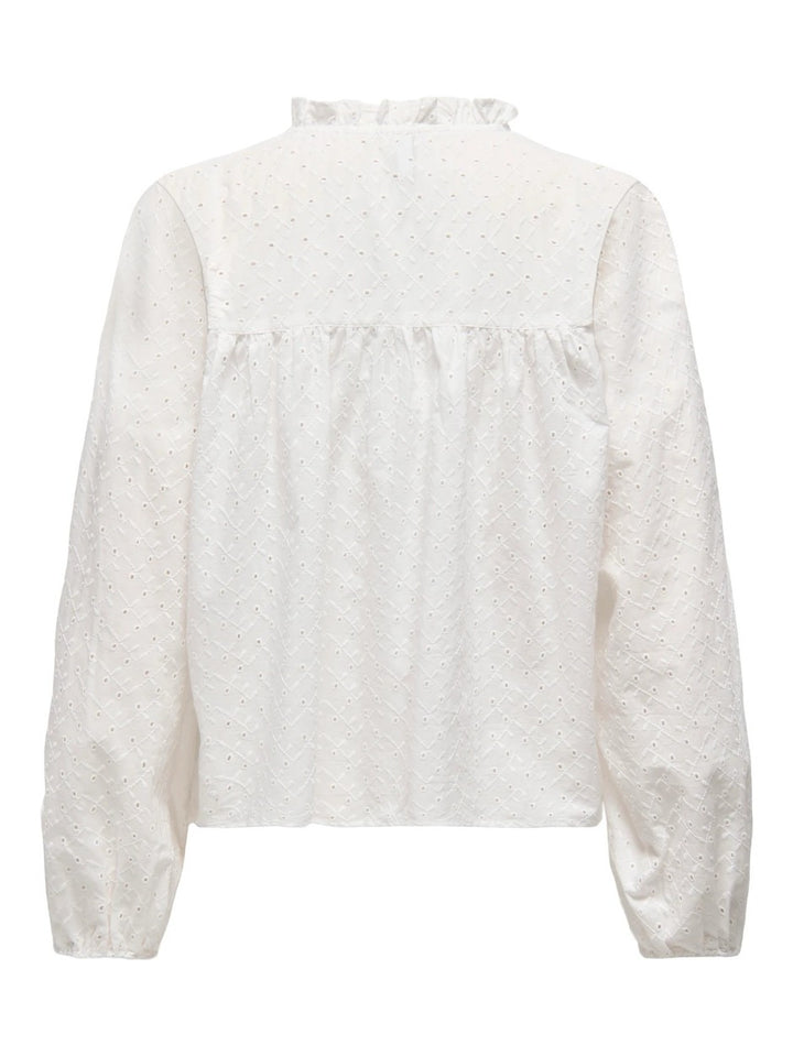 Onlnoelys L/s Embroided Shirt Wvn Cs - Off-white