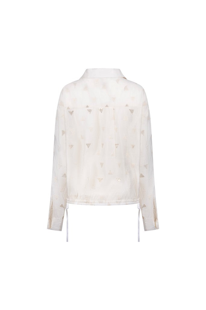 Ally Blouse Square Embroidery - Off-white