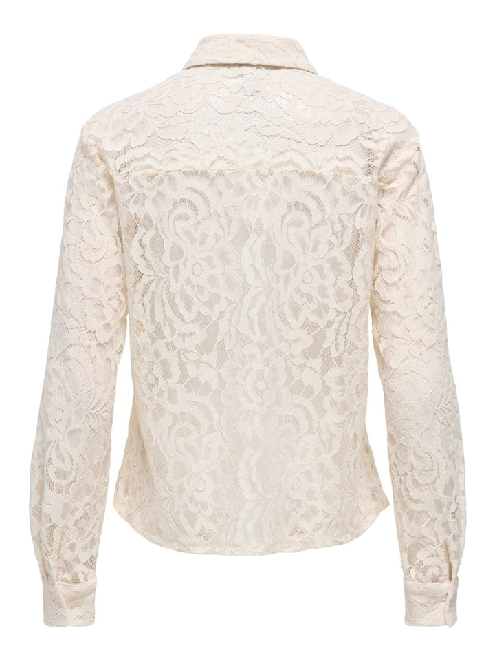 Onlbirun L/s Lace Shirt Wvn - Off-white