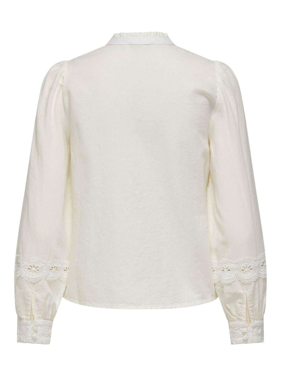 Jdyflo L/s Lace Shirt Wvn - Off-white