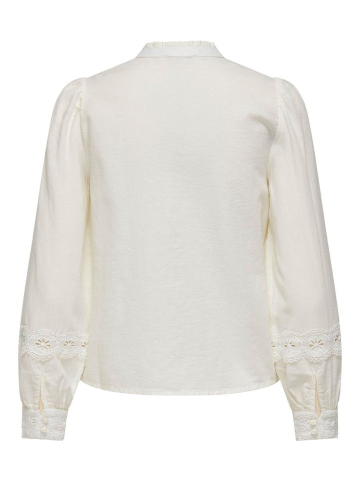 Jdyflo L/s Lace Shirt Wvn - Off-white