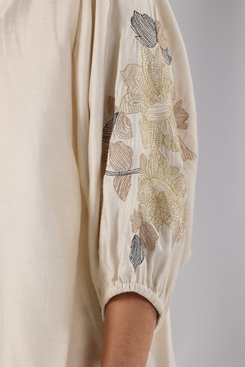 Tina Blouse Embroidery - Off-white