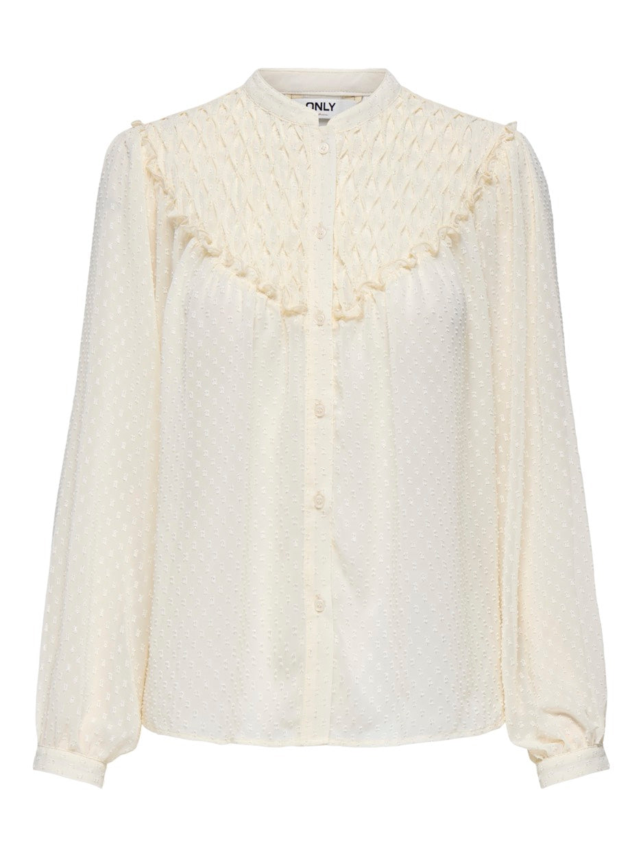 Onlchadia Life Ls Dobby Top Cc Wvn - Ecru