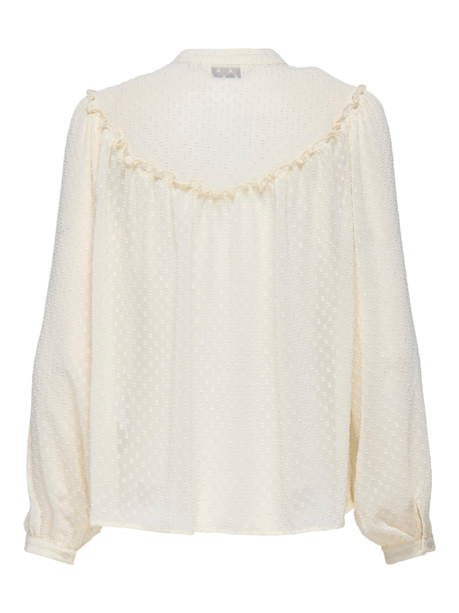 Onlchadia Life Ls Dobby Top Cc Wvn - Ecru