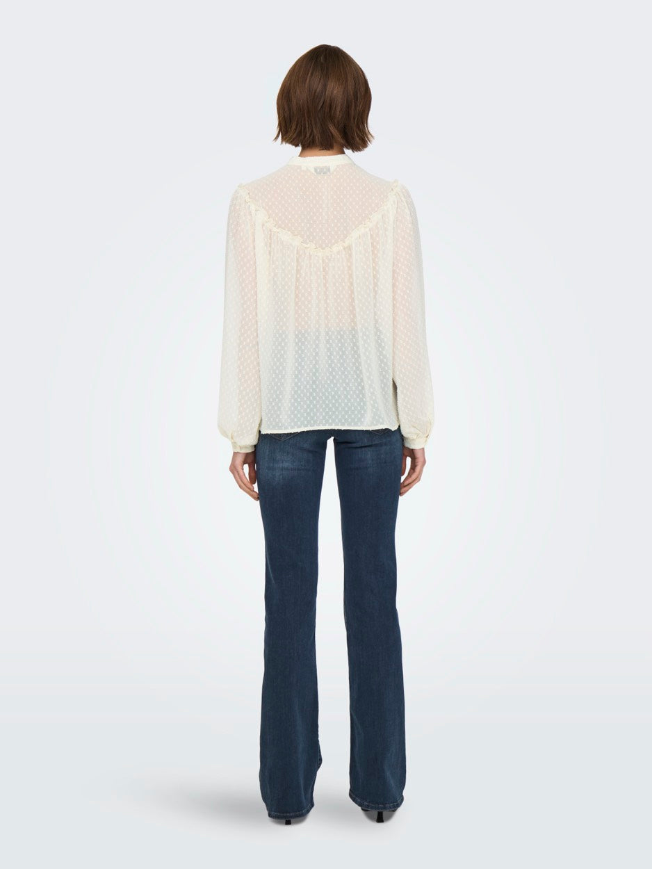Onlchadia Life Ls Dobby Top Cc Wvn - Ecru
