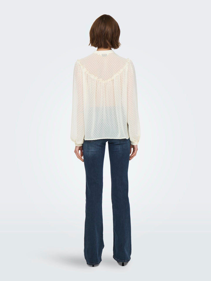 Onlchadia Life Ls Dobby Top Cc Wvn - Ecru