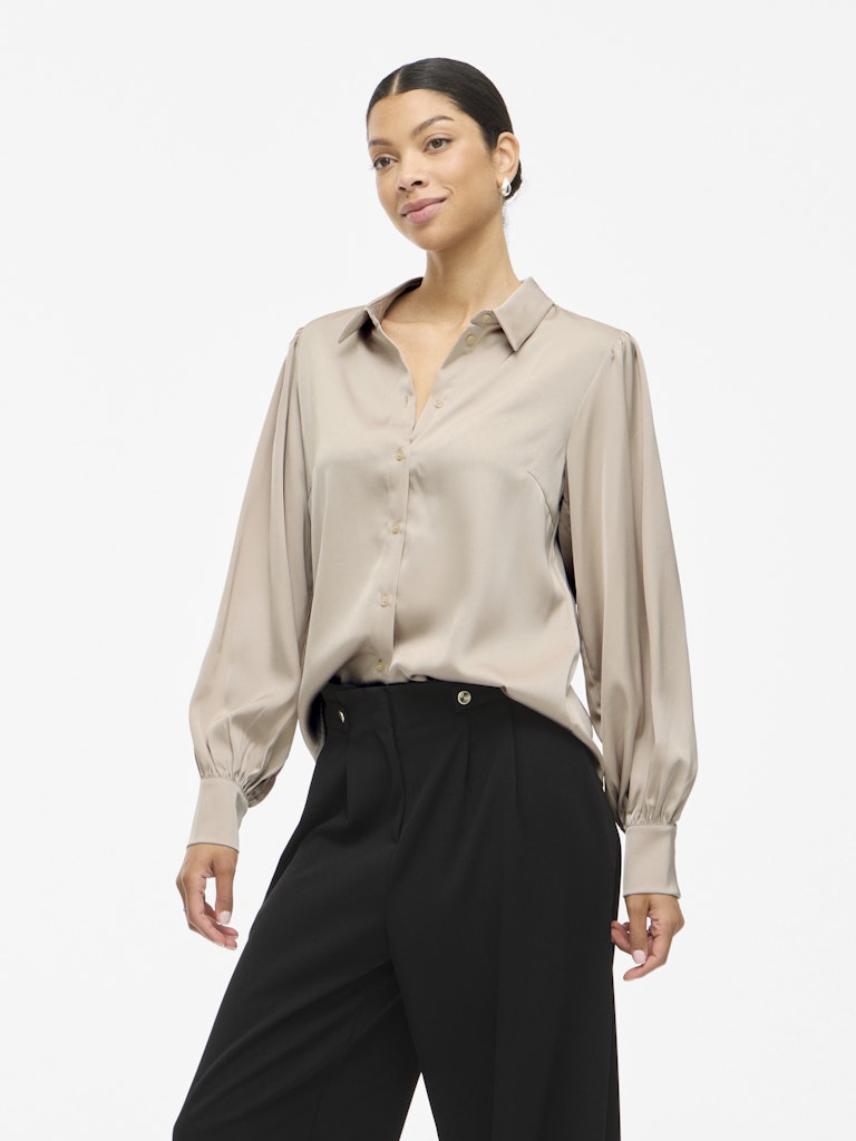 Vienna Ravenna L/s Balloon Shirt - Noos - Beige