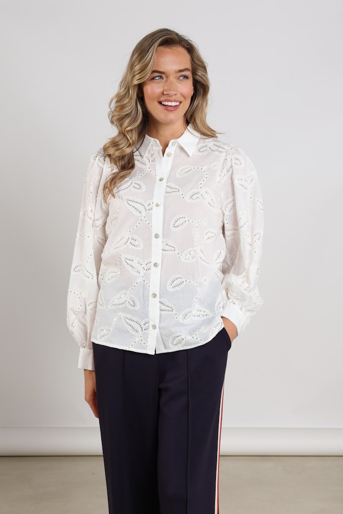 Milanova Blouse - Ecru Dessin
