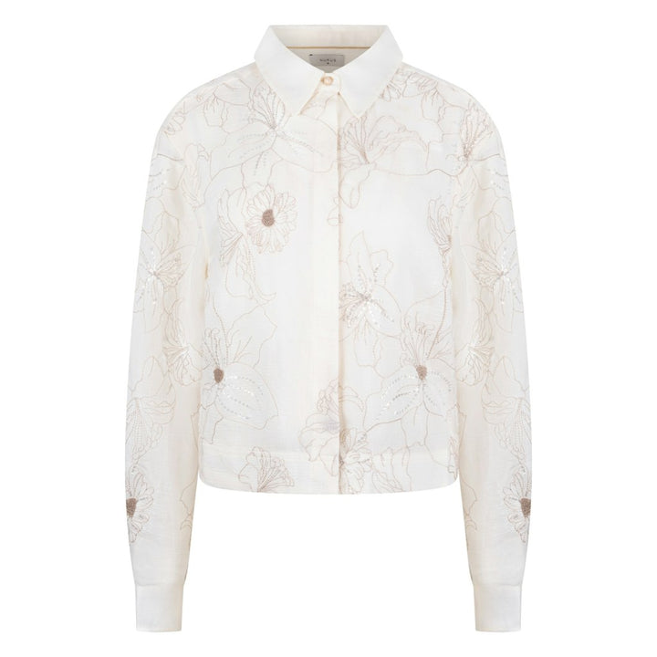 Adora Blouse Embroidery - Ecru Dessin