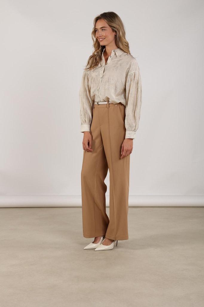 Nola Blouse Embroidery - Ecru Dessin